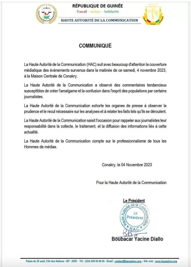 2 Communiqué de la HAC