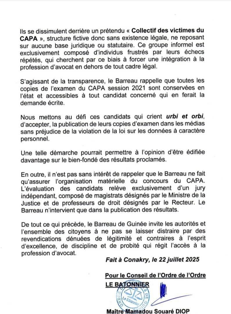 3 Contestation du CAPA 2021 : le Barreau se défend, mais des zones d’ombre demeurent